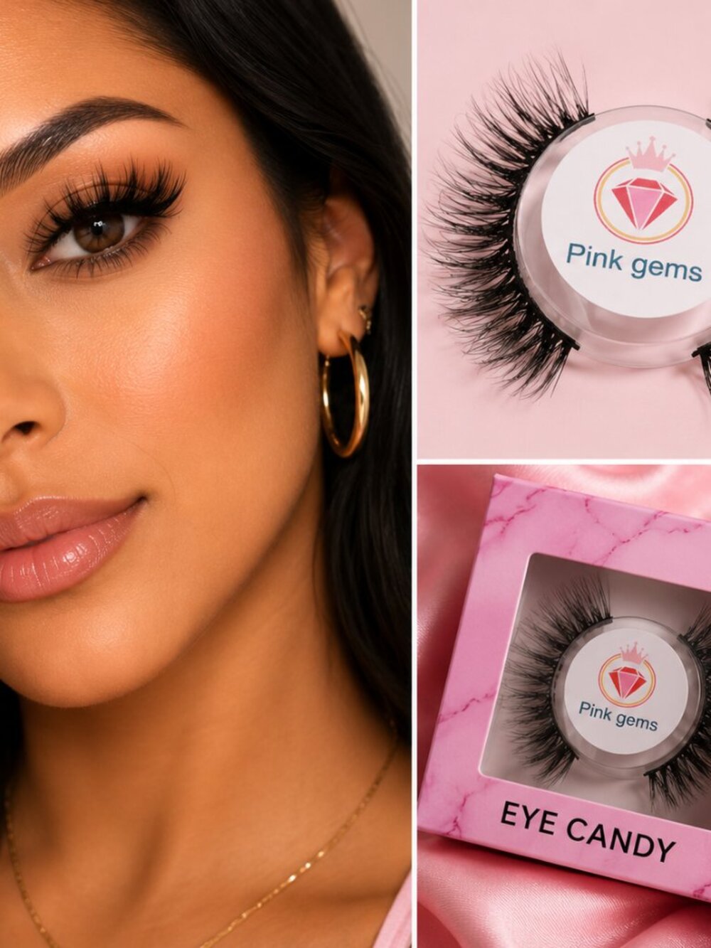 Pink Gems Eye Candy Faux Mink Lashes | Soft Natural Glam | Reusable Up to 5Wears